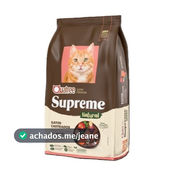 Ração Quatree Supreme Gatos Castrados Salmão e Batata Doce 10,1kg