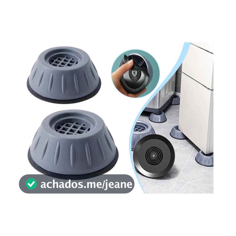 Kit com 4 Pés Para Máquina de lavar roupas Pezinho base Anti Ruido Anti vibração Amortecedor