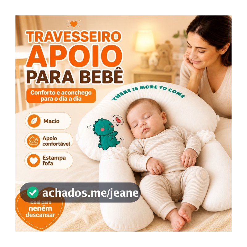 Travesseiro Anatômico Bebê Protetor Corpo Ninho Recém Nascido Conforto 3 peças Segurança Dormir