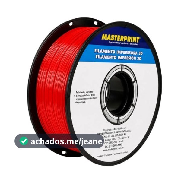 Filamento PLA 3D Masterprint Vermelho para Impressão 3D Envio Rápido