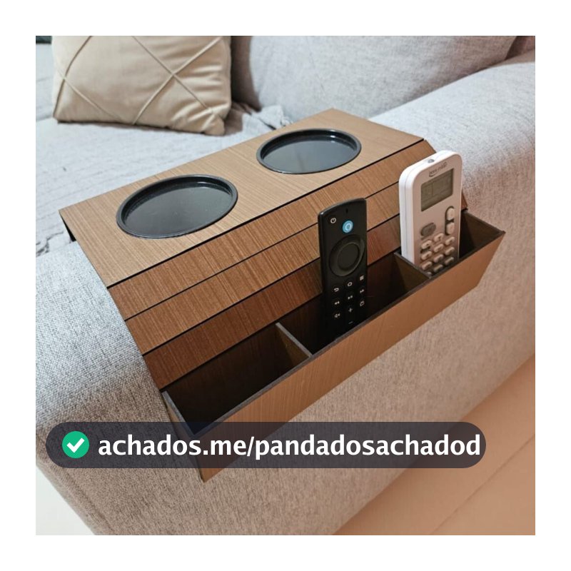 Suporte Porta Copos Com Porta Controle Braço Sofá Casa Móveis Decoração Sala Envio Rápido