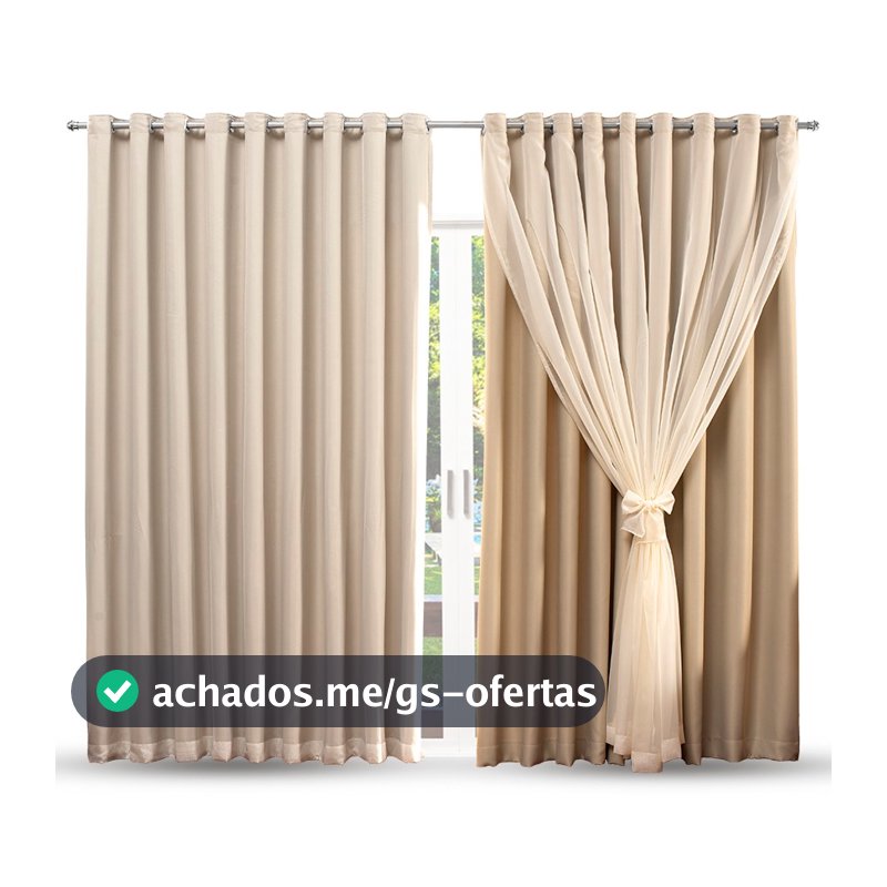 Cortina Voil Com Forro Blackout Tecido 6,00X2,70 Metros  perfeita para Casa