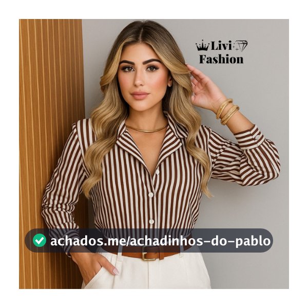 Camisa listrada feminina elegante - moda casual em crepe premiumyr