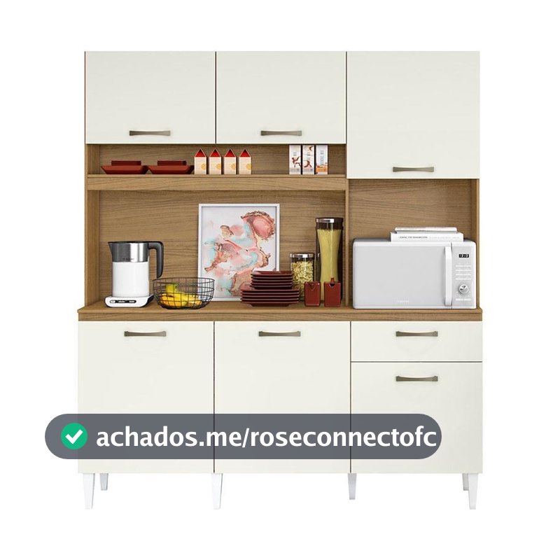 Kit Cozinha Compacta Siena 2000446 Atacama Off White - Aramóveis