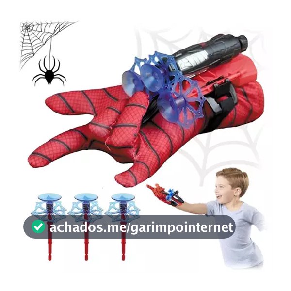 DLI Luva Lança Dardos Homem Aranha Infantil Brinquedo Spider Man Herói Lançador Teia Ventosa