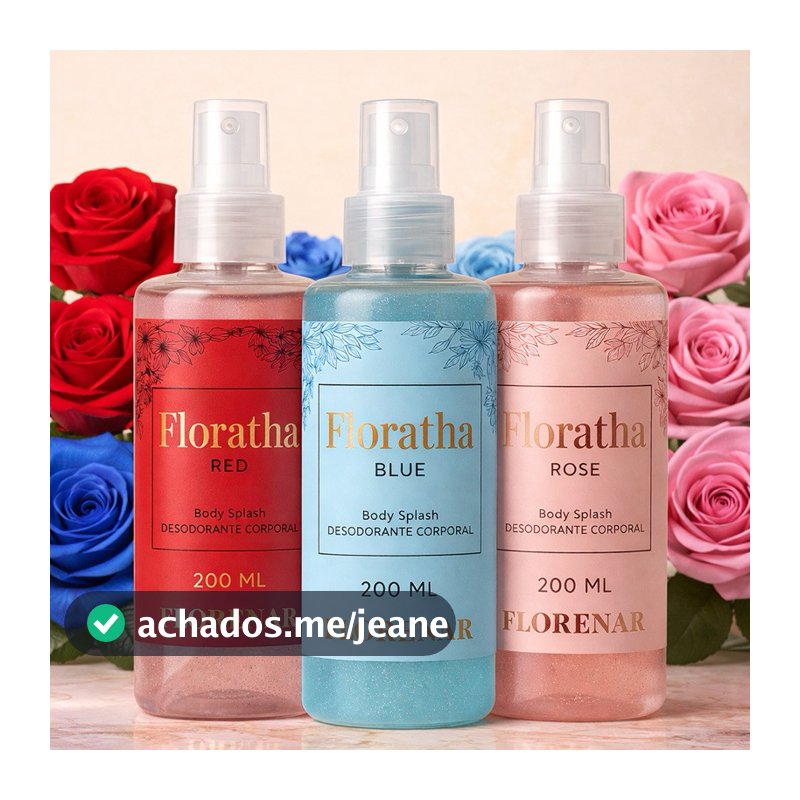 Kit Body Splash Perfume -Red  Rose e Blue - 200ml (cada) - 3 unidades