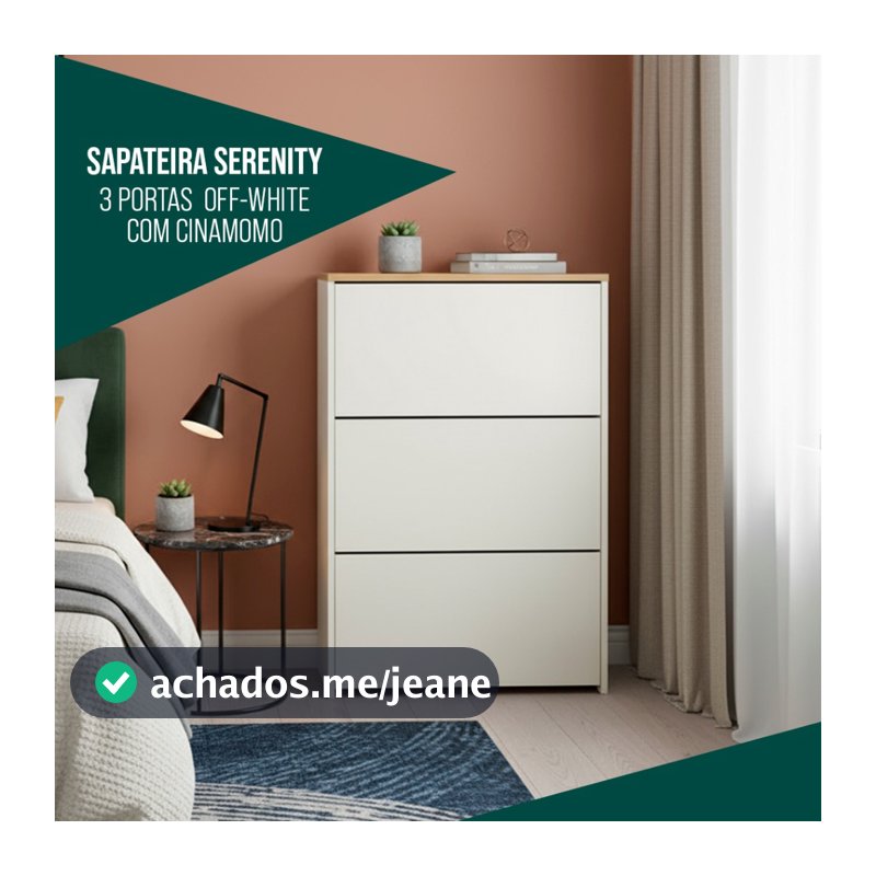 Sapateira com 3 Portas Guarda Sapato Multiuso Para Hall Quartos Closet