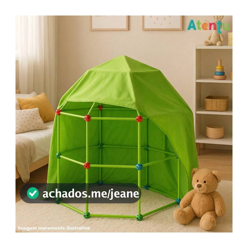 Barraca Infantil Brilha no Escuro Cabana Tridimensional Tenda Casinha Multi Montagens