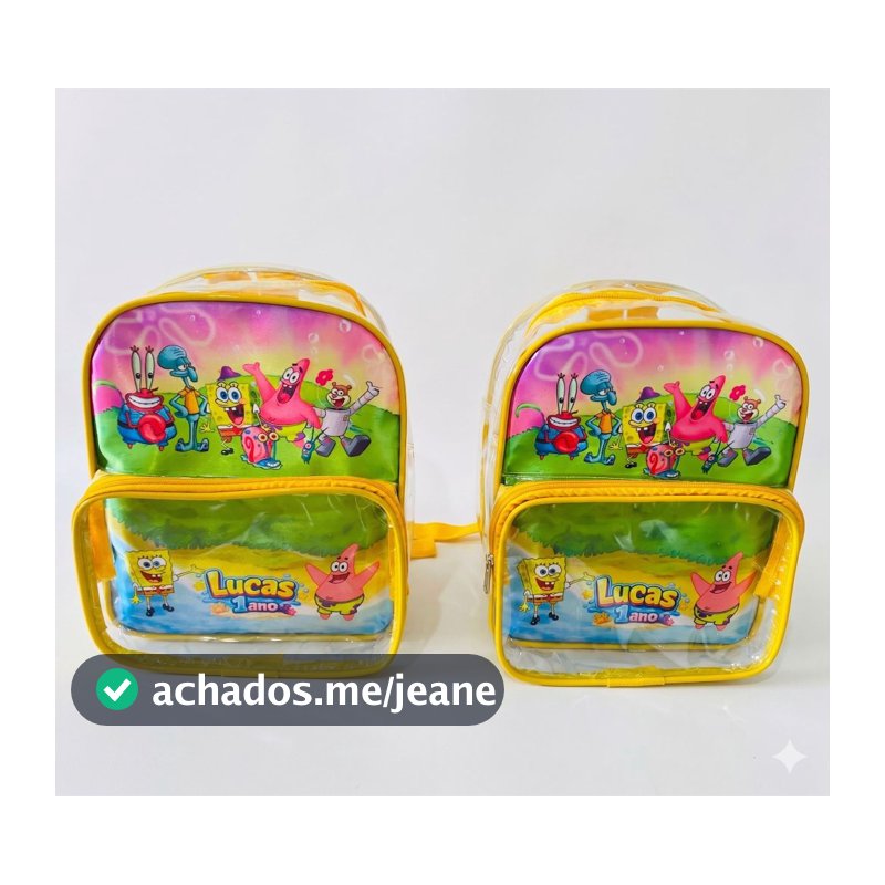 30 BOLSAS PERSONALIZADAS PRA ANIVERSARIO 24X19X09 MOCHILA TRANSPARENTE