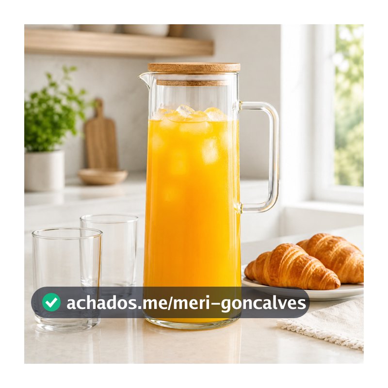 Jarra De Vidro Borossilicato Com Tampa De Bambu 1,5L Suco Água