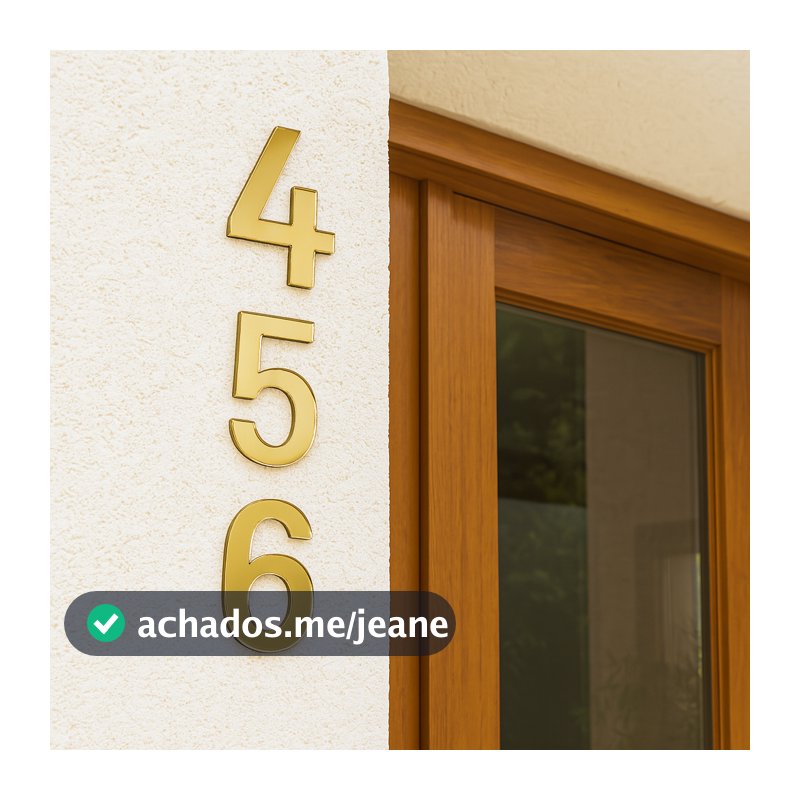 Números Residencial em Acrílico Espelhado Para Casa Estilo Moderno