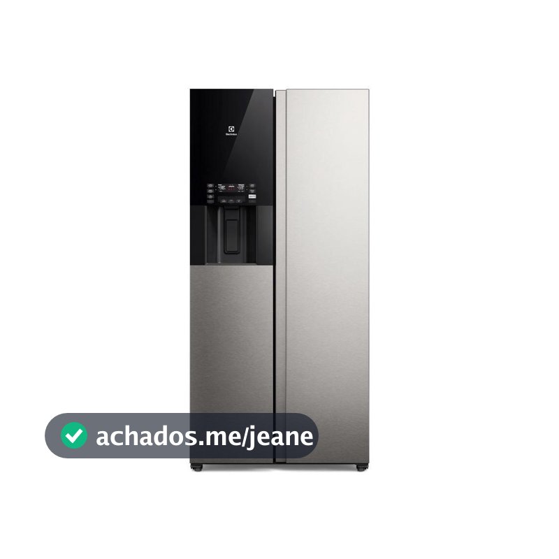 Geladeira Electrolux Frost Free Inverter 481L AutoSense e Água e Gelo na Porta Side by Side Inox Look (ES4WS)