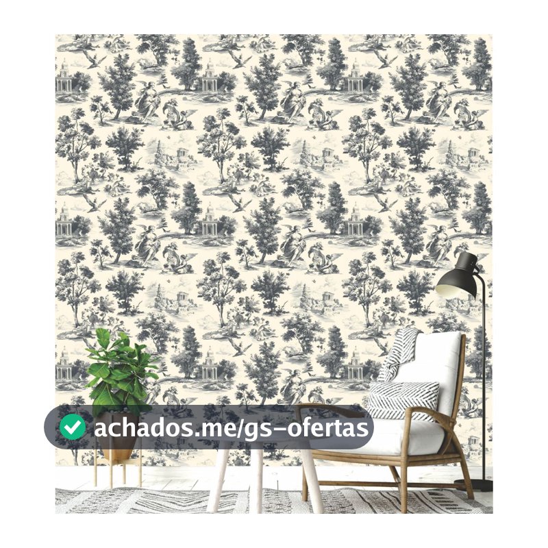 Papel de Parede Grécia Antiga Toule de Jouy Auto Colante