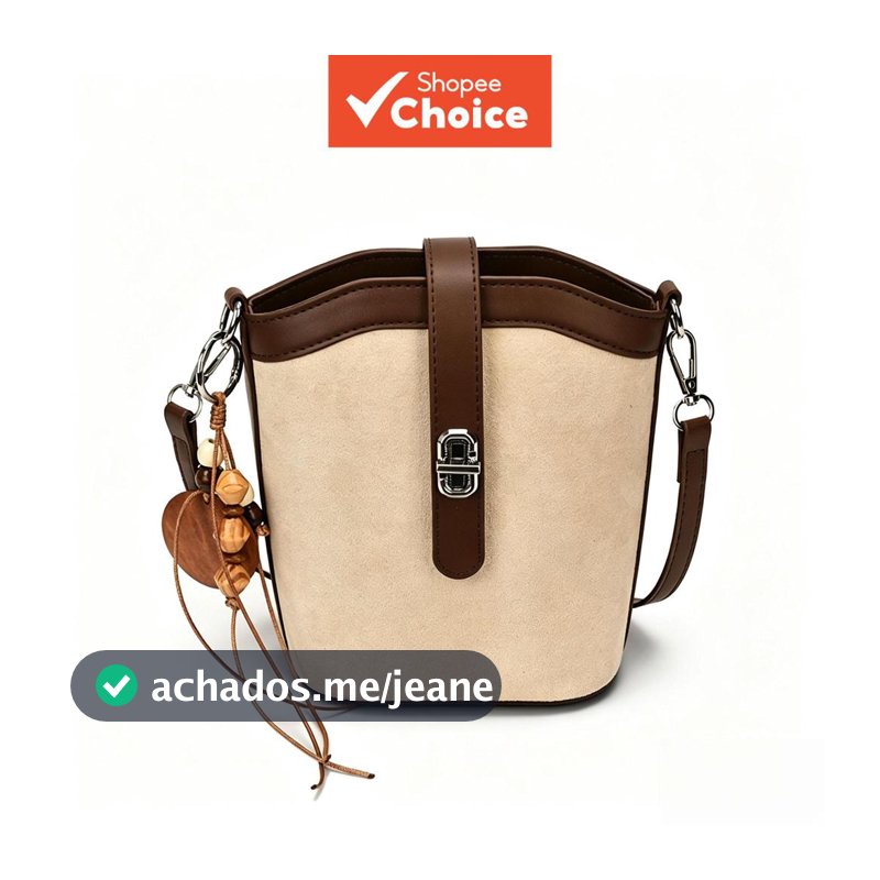 Bolsa tiracolo de alta qualidade e grande capacidade, com formato de balde, tendência da moda