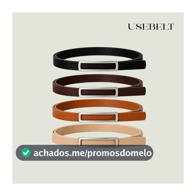 Kit 4 Cinto Feminino Blogueira Moda Fivela Prata