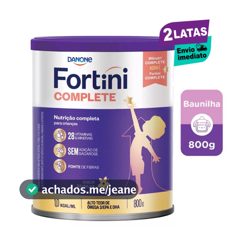 2 UNIDADES - FORTINI COMPLETE 800 G - Suplemento Alimentar Danone