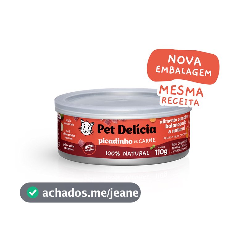 Racao Umida Pet Delicia Gatos Picadinho de Carne - 110g