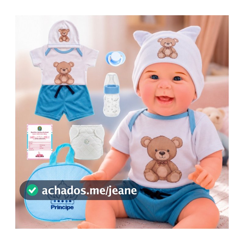 Bebê Reborn Boneco Stitch Menino Original Realista de Silicone Pode Dar Banho