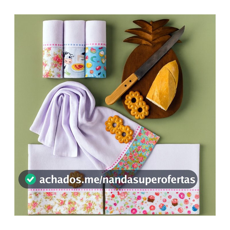 Pano De Prato Barrado Premium Atacado Kit Com 5 Peças