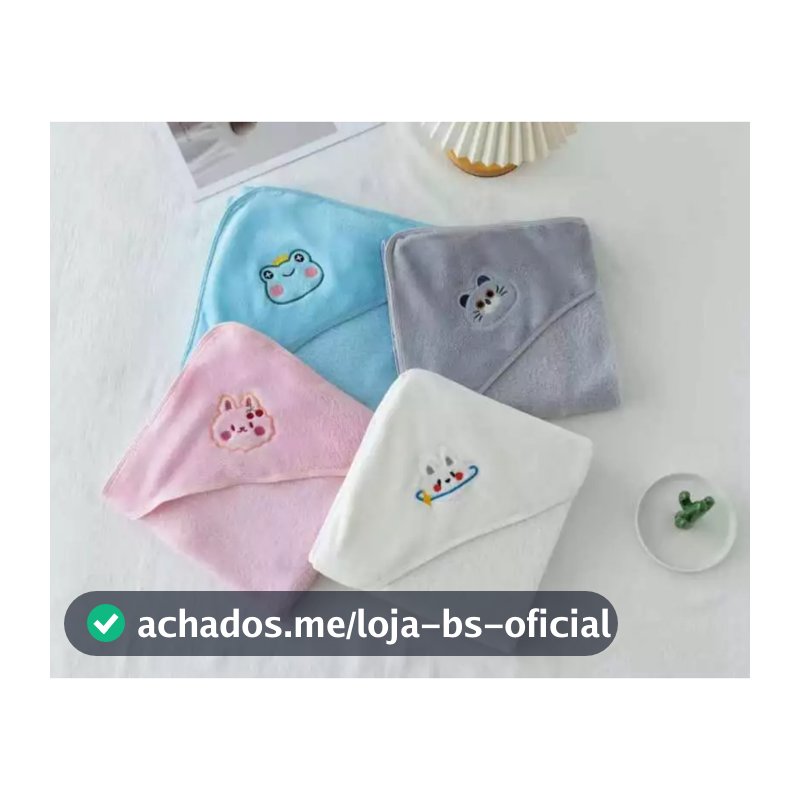 Toalha Banho Bebê Capuz Roupão Infantil Recém Nascido Criança Bichinho Bordado ABCSHOP