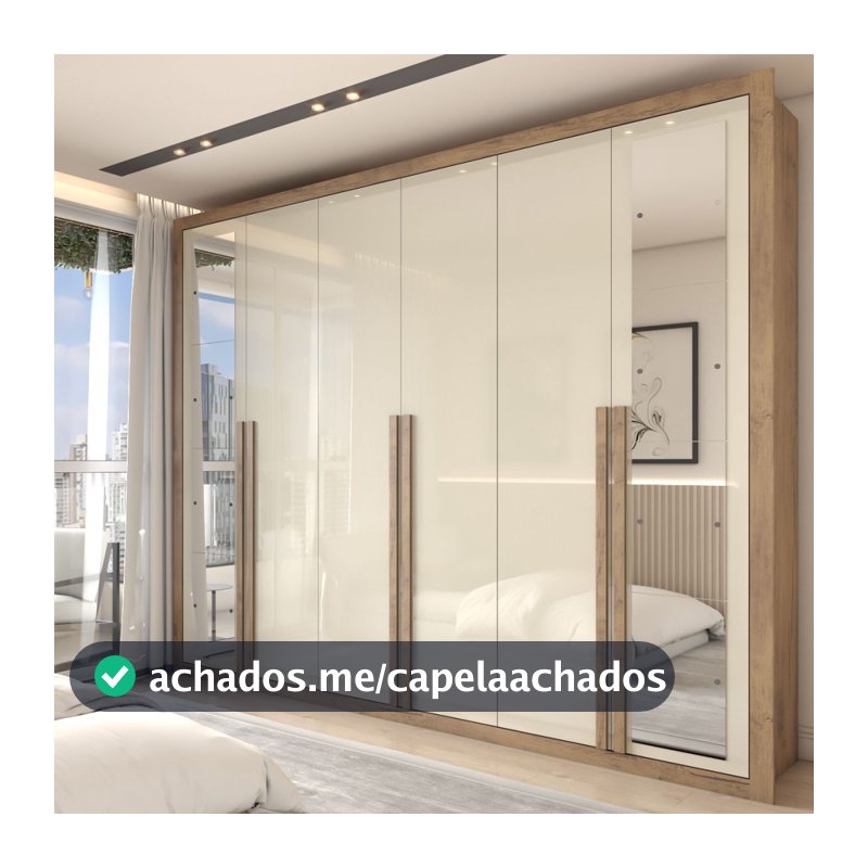 Guarda-Roupa Casal Severo Gold 6 Portas 6 Gavetas com Espelho - Panorama Móveis