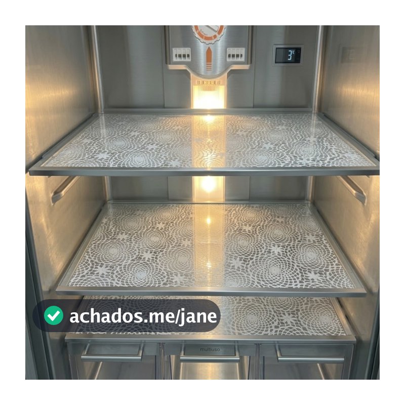 Toalhas de Geladeira Kit com 3 PVC Centro Bandeja Lavável 46x33cm E 60 x 45cm Rendada Branca