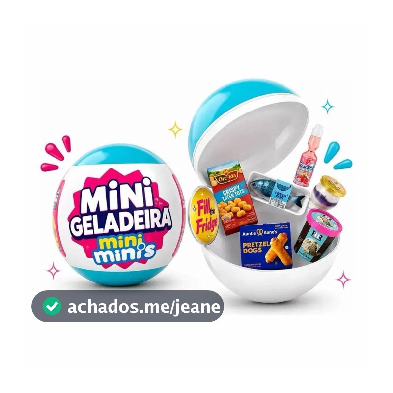 3 Bola Surpresa Mini Geladeira  iNSPIRACAO 3D Cápsula Esfera Colecionável  Enche A Geladeira Miniatutras  1 linha perfei