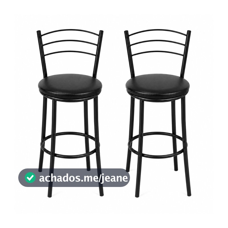 Kit 2 Banquetas Altas Preto para Cozinha - Design Exclusivo e Conforto
