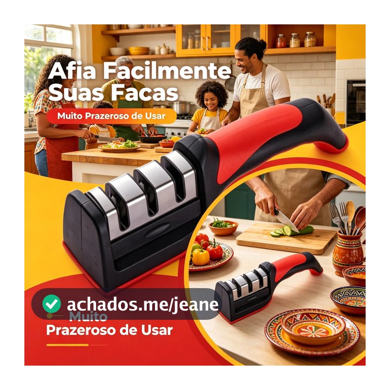 1/3/5 unidade Afiador de Facas 3 em 1 com Cabo Ergonômico e Antiderrapante