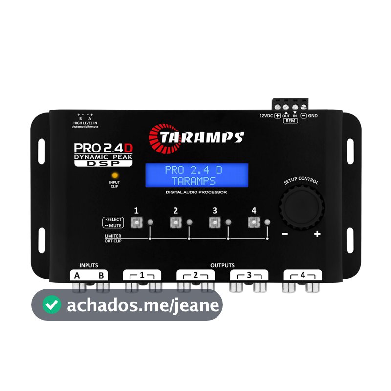 Processador Digital Taramps Pro 2.4D Dynamic Peak Equalizador Dinamico Limiter RMS e Pico Crossover