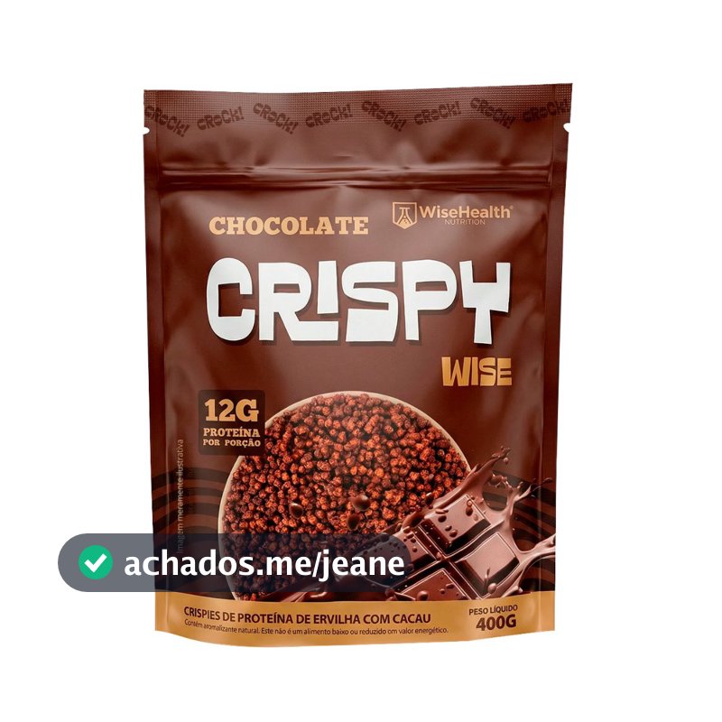 CHOCO CRISPY WISE (400g) - Crispie proteico sabor chocolate 12g Proteína Porção Sem Glúten Lactose