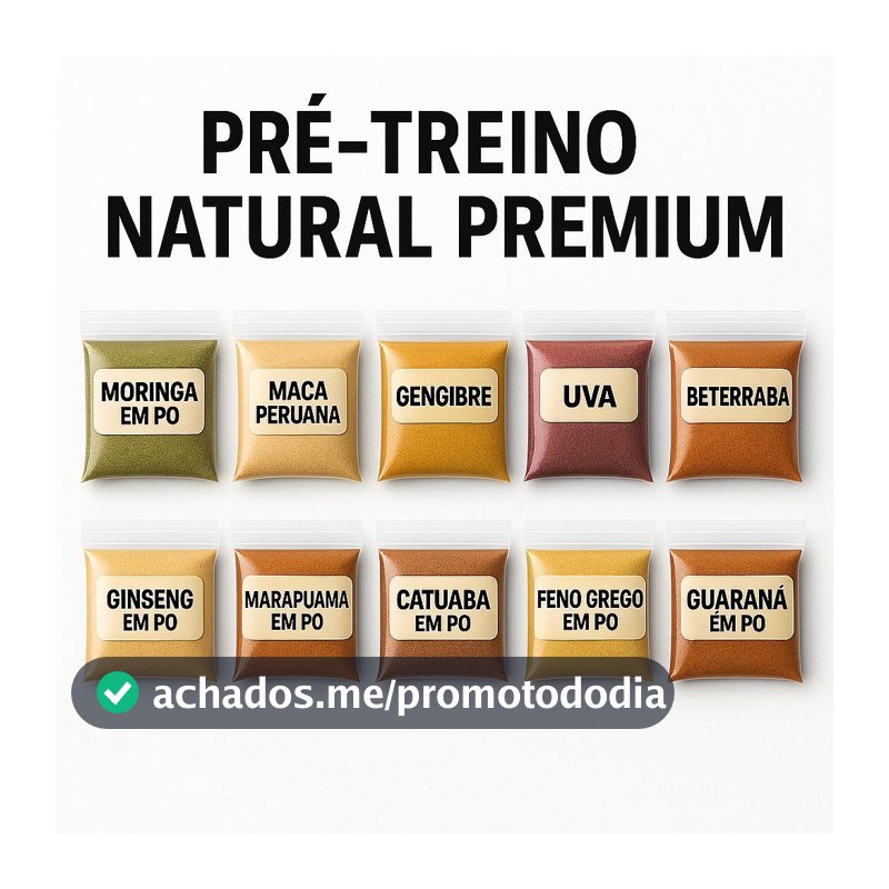 Kit Pré Treino Completo 100% Natural - 10 Itens - Qualidade Premium