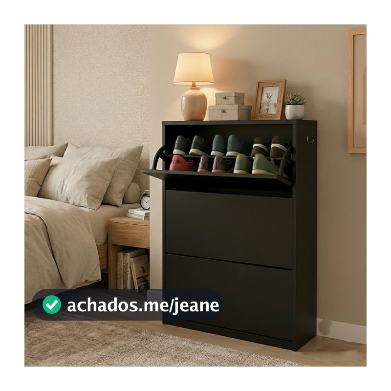 Móvel Sapateira Vertical Com 3 Gavetas Basculantes Para Até 20 Pares De Calçados Design Funcional