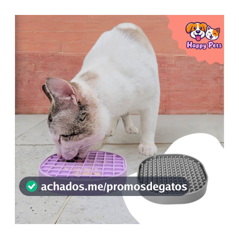 Comedouro Cat Lambe Para Alimentos Úmidos da Pet Games 2 em 1 Para Gato Divertido e Saudável