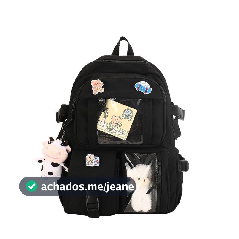 Mochila Feminina Escolar Passeio Coreano Grande Capacidade Com Chaveiro Impermeável