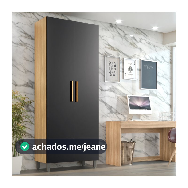 Armário De Escritório Melissa 2 Portas 5 Prateleiras 2,24m