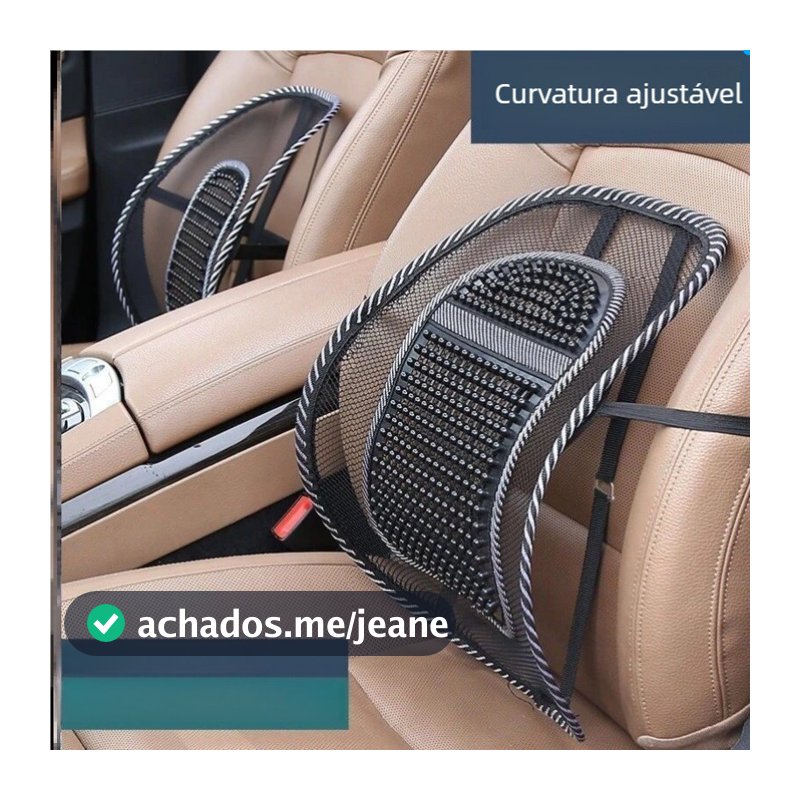 Encosto Lombar Ortopédico Ergonômico Corretor Postural Com Telha Respirável Anti-Suor Para Carro E Cadeira Escritório