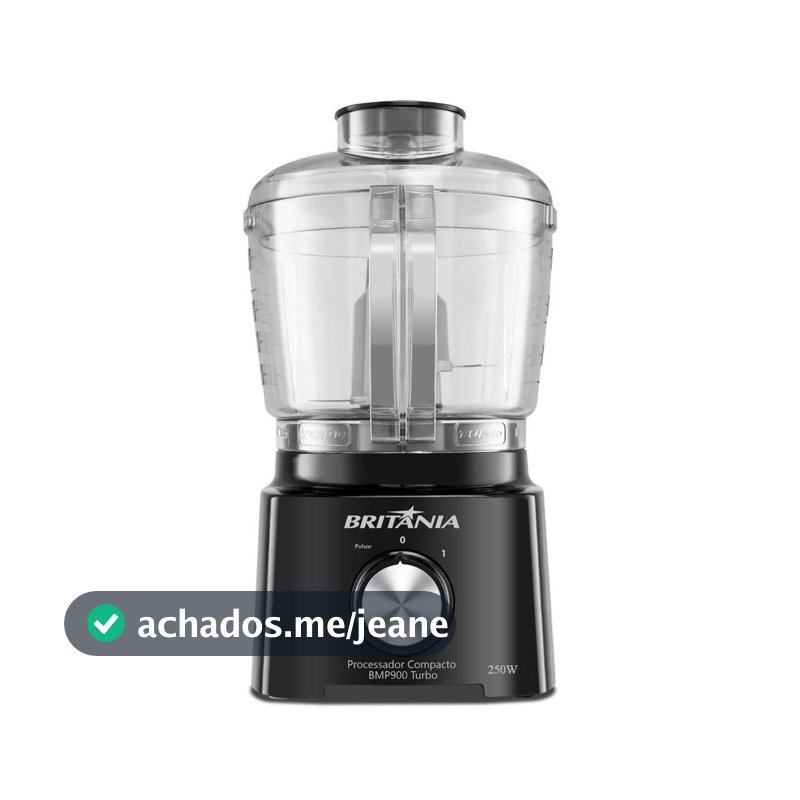 Processador Compacto Britânia 300W Turbo Preto BMP900P