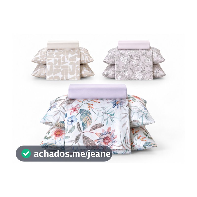 Jogo de Cama 100% Algodão Casal 4 peças Lençol com Elástico 130 Fios - Dohler