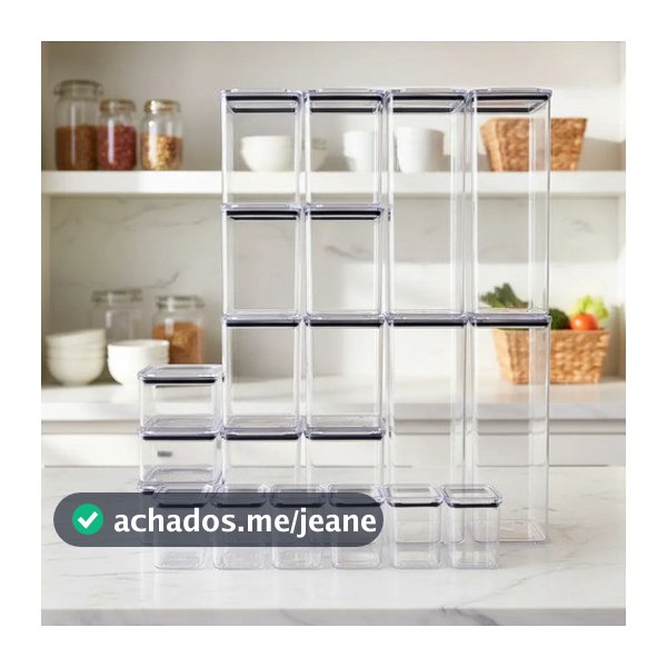 Jogo 21 Potes Herméticos Acrílicos Organização + Brinde