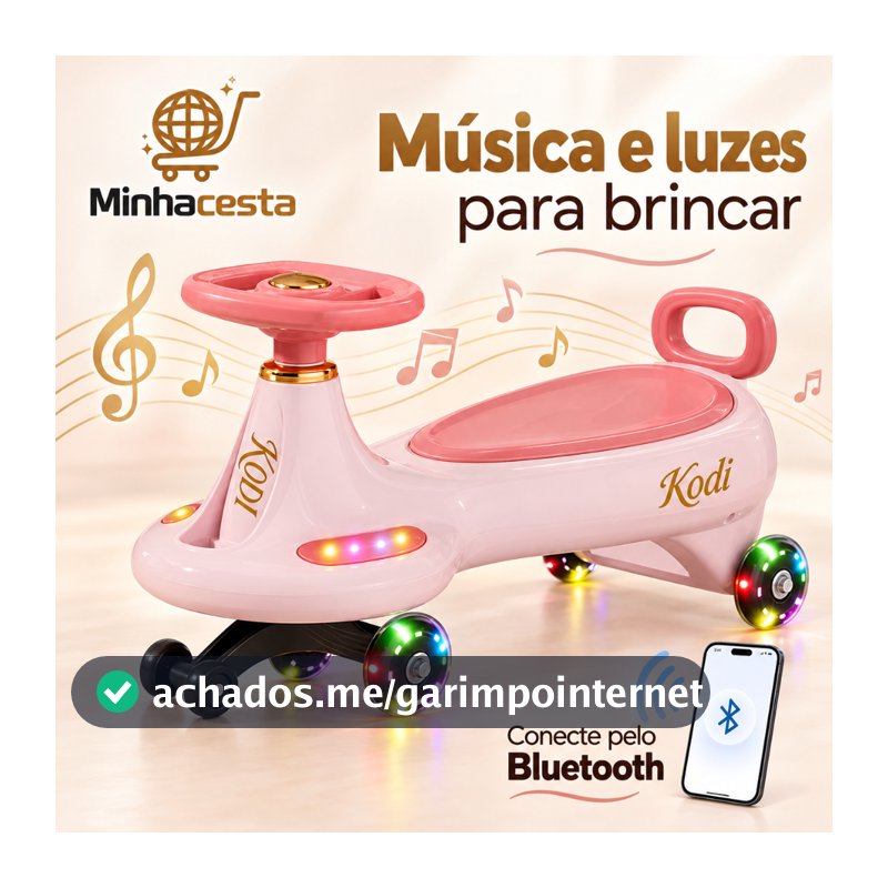 Carrinho De Rolimã Com Led elétrico Bluetooth Que Brinquedo Criança Brincadeiras de Rua