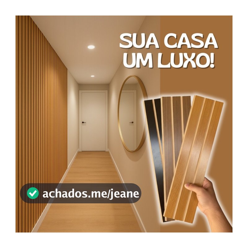 Placas Ripadas MDF Premium 45x10 Painel de Parede Autocolante Kit Até 200 Madeira Sala Tv Quarto Escritório