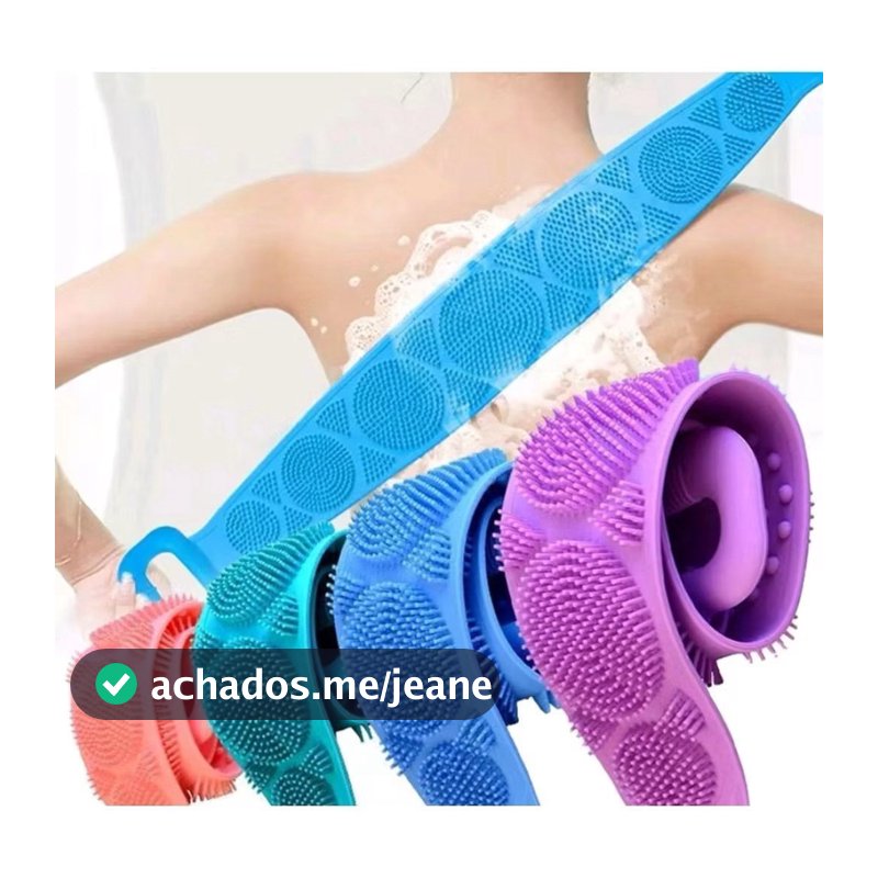 Esponja Silicone Massageadora Escova Banho Lava Corpo Todo Bucha Esfoliação