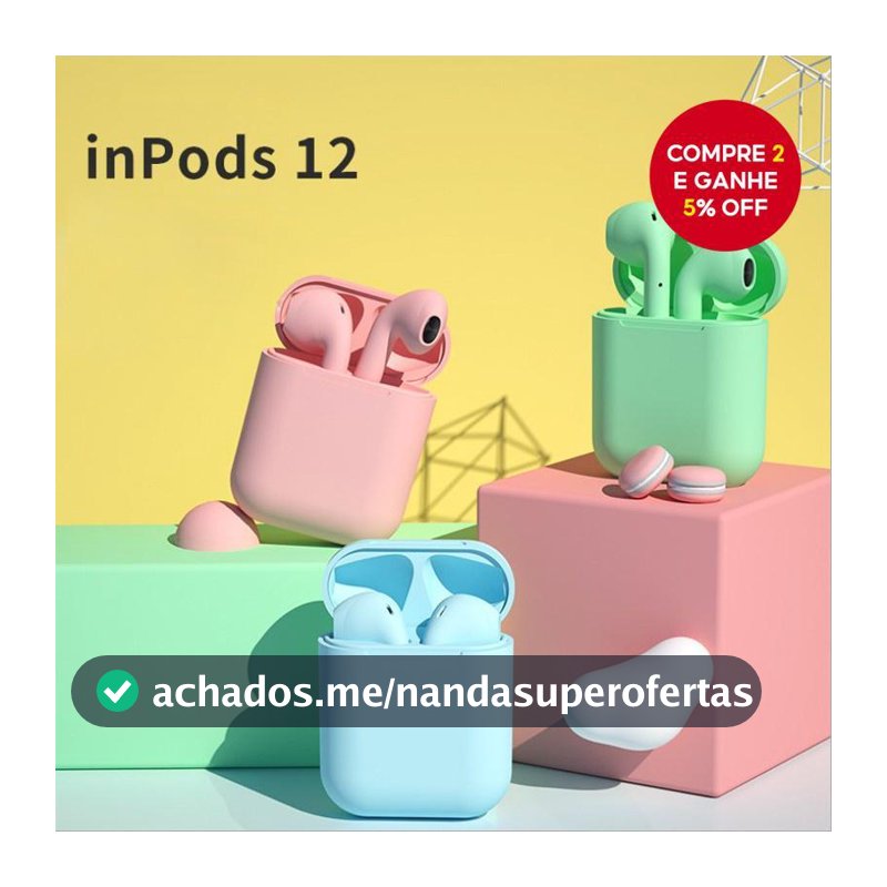 Novos Fones De Ouvido i12 TWS Sem Fio Bluetooth HiFi Estéreo Com Redução De Ruído ENC À Prova D'água De Longa Duração Ch