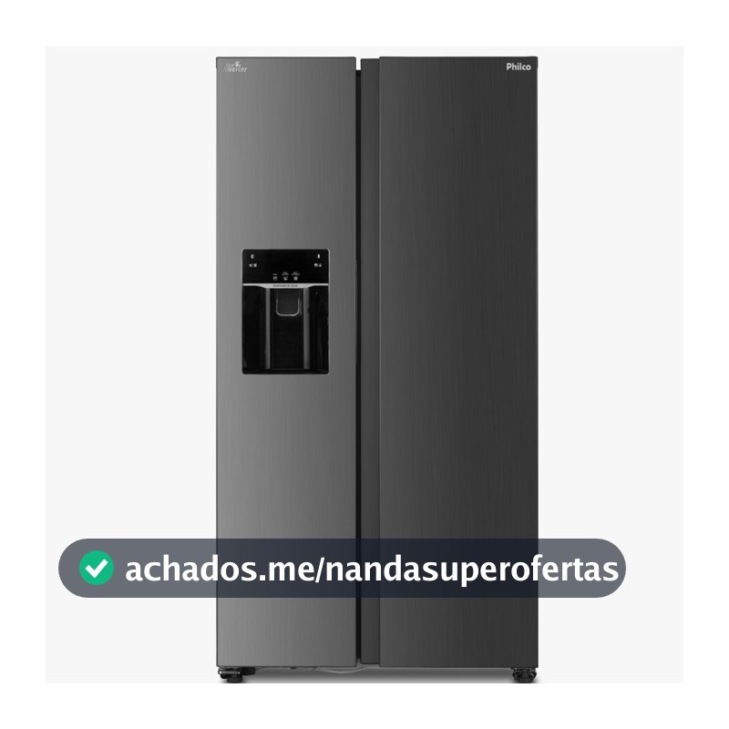 Geladeira | Refrigerador Philco Frost Free Eco Inverter 513L Dispenser de Gelo e Água Inox