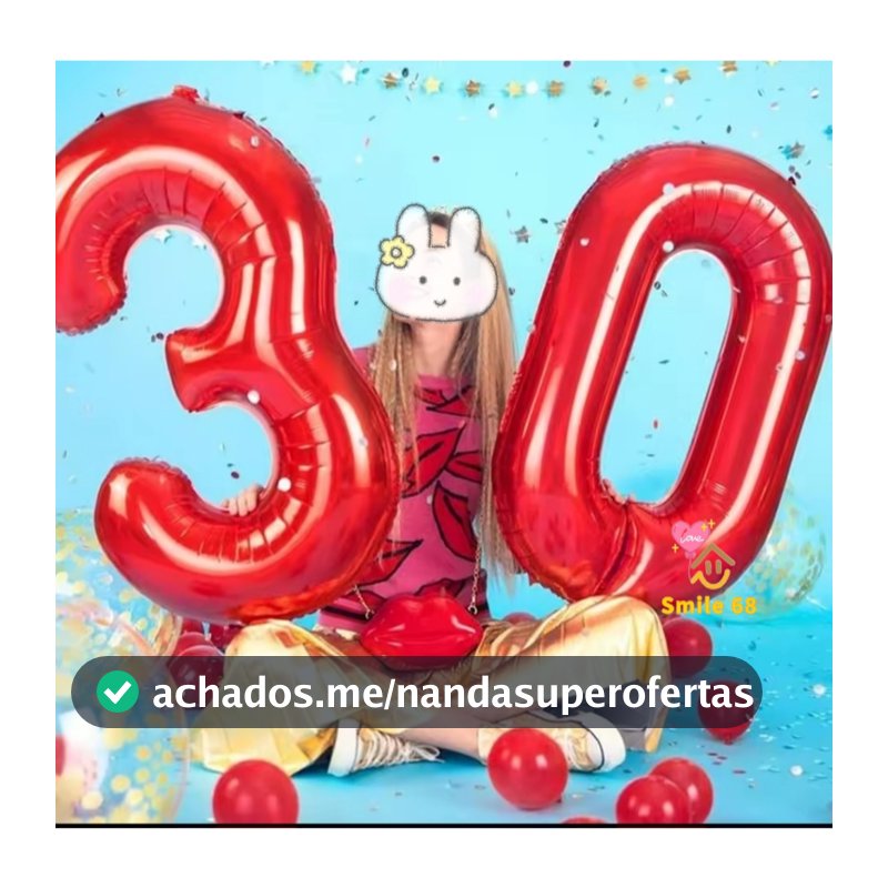 Kit 2 Uni Balão 32Pol Metalizado Número VERMELHO 75CM Grande Balões Bexiga Festas Aniversário
