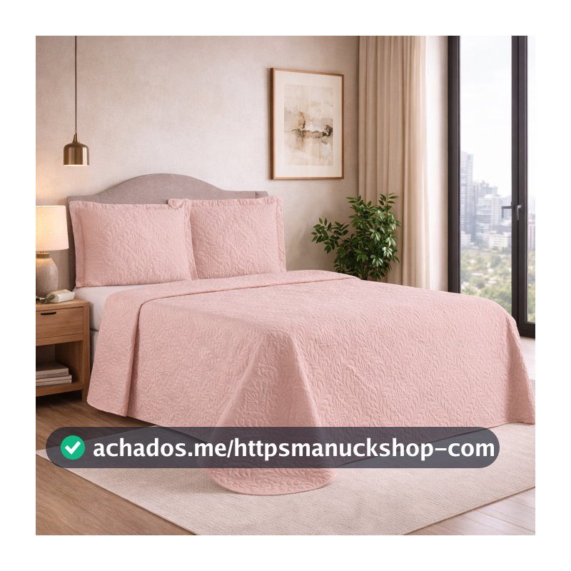 KIT Colcha Cobre Leito Premium Com 3 Peças Luxo Matelado Solteiro-Casal-Queen - Extra Macio