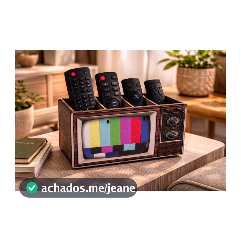 Porta Controle Remoto 3 Divisórias Decoração Televisão