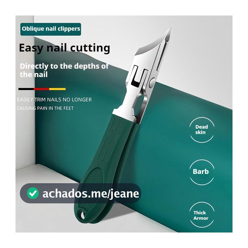 Cortador De Unhas Oblíquo De Bico Longo E Pontiagudo Encravadas De Aço Inoxidável Grande Abertura Anti-Respingo Ferramen