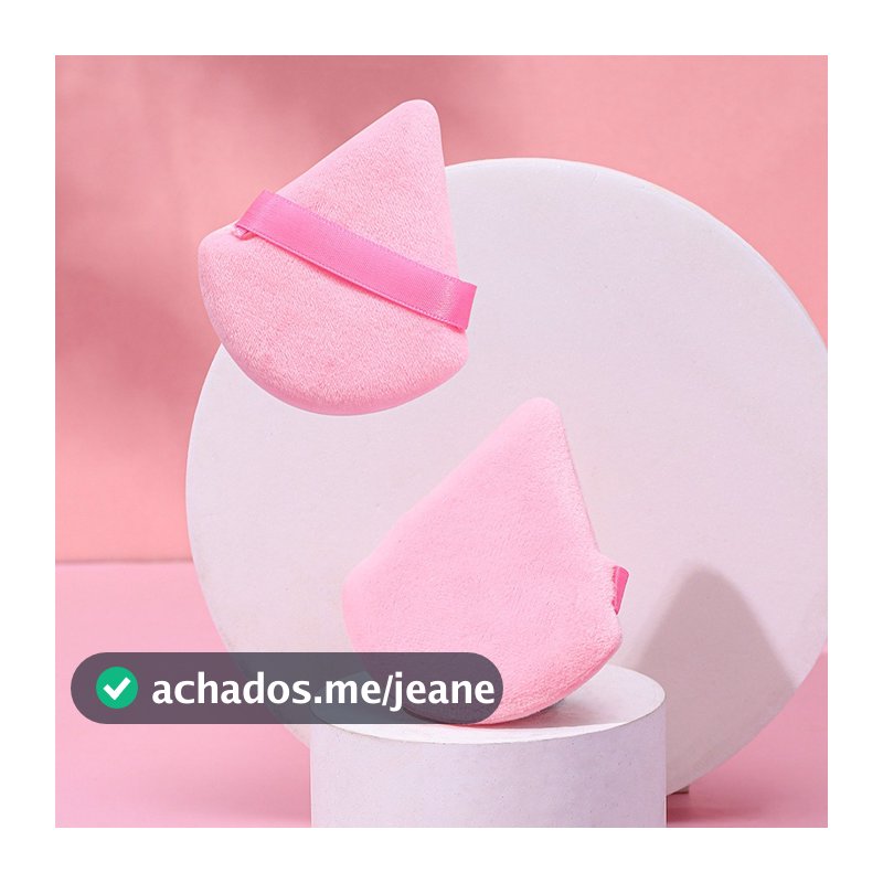 Kit 2 | 12 Unidades Esponja Triangular de Veludo para Pó Maquiagem